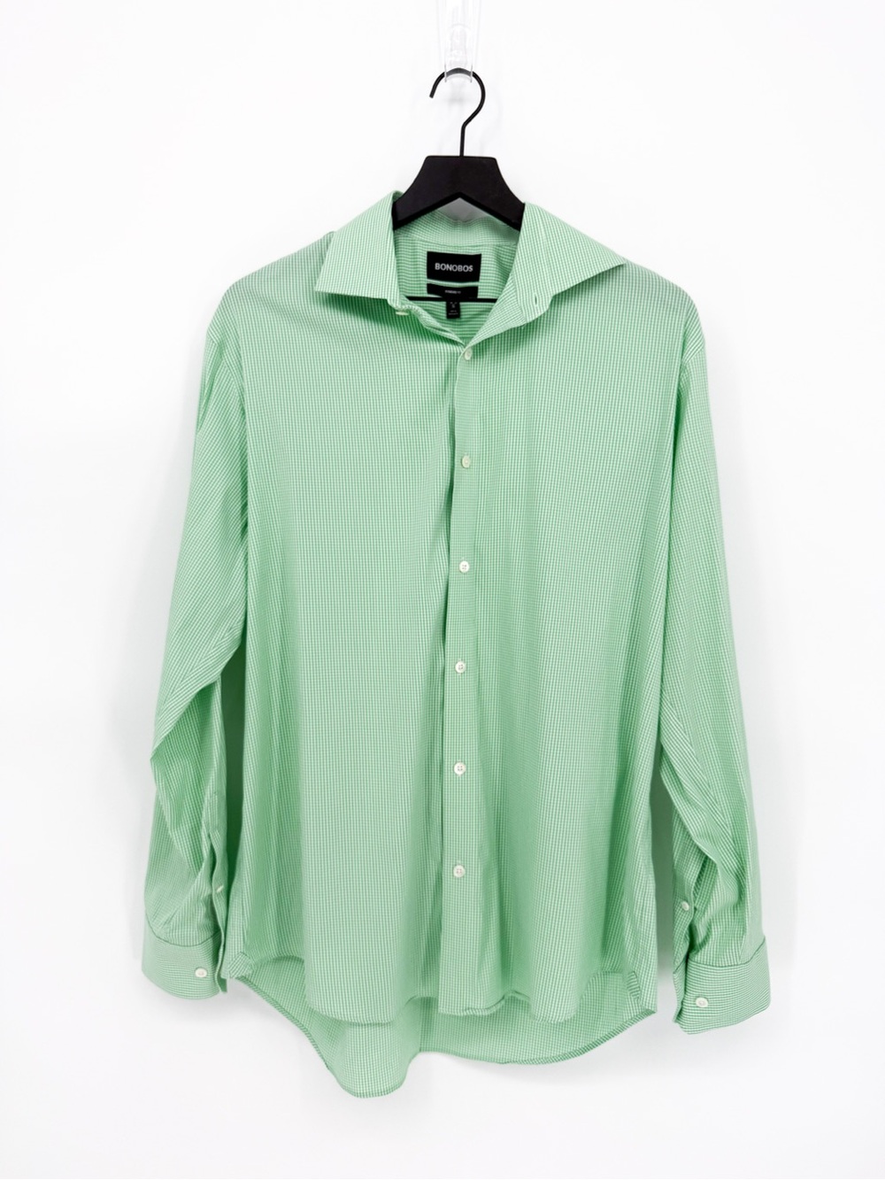 ☀️ 3/$25 Bonobos Standard Fit Gingham Check Casual Button Down Shirt Green